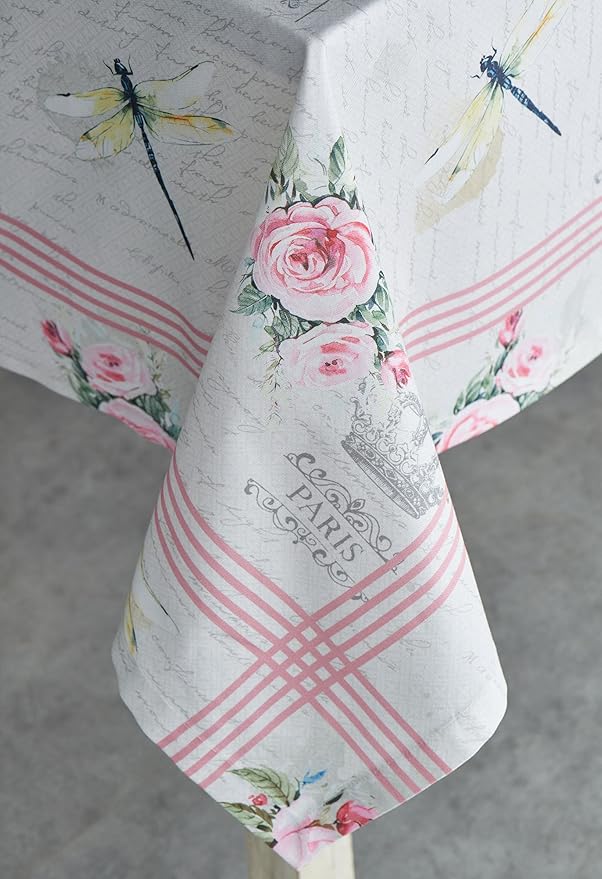 Maison d' Hermine Table Cloth Rectangle Table 100% Cotton 60 x 120 Inches Tablecloth Reusable Decorative for Dining Room, Farmhouse, Home, Party, Festive & Wedding Spring Summer - Champ De Mars