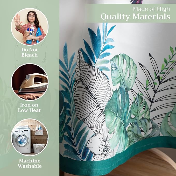 Maison d' Hermine Table Cloth Round Table 100% Cotton 69 Inches Tablecloth Reusable Decorative Everyday Use for Dining Room, Farmhouse, Home, Party, Festive & Wedding Spring Summer - Tropiques