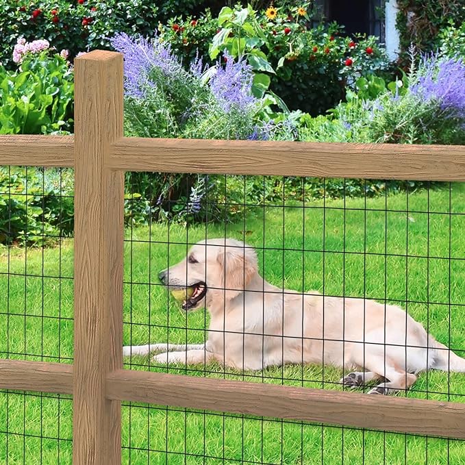 Black PVC Coated Welded Wire Fence 56 Inch x 50 Foot, 2 Inch x 4 Inch 14GA, Garden Border Fencing Roll Vinyl Coating Metal Wire Mesh Hardware Cloth for Yard Vegetable Plant Protection