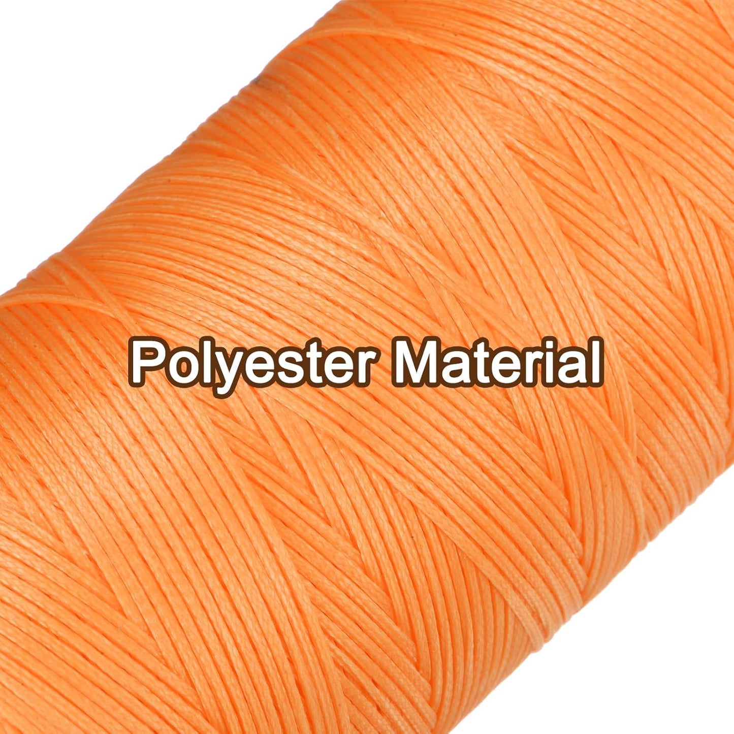 uxcell Leather Sewing Waxed Thread, 284 Yards / 260m 0.8mm 150D Flat Polyester All-Purpose Threads for Leather Crafts, Bookbinding, Orange