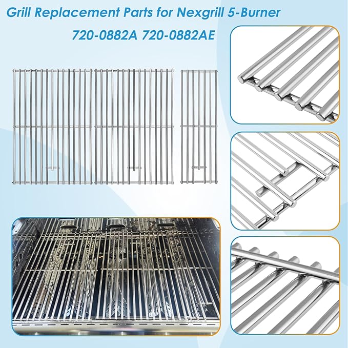Replacement Parts Kit for Nexgrill Evolution Infrared Plus 5-Burner 720-0882A 720-0882AE 730-0882 730-0882AE, Heat Shield and Burner Kit for Nexgrill Replacement Parts 5 Burner