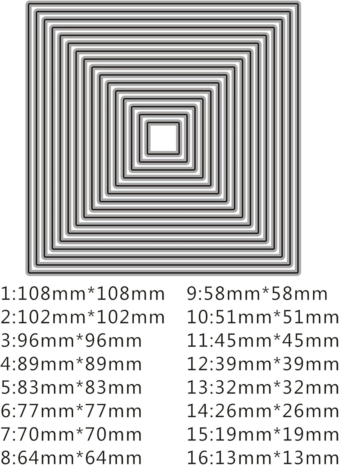 Cutting Dies Metal Stencils Scrapbooking Tools Flowers Lace Frame DIY Embossing Template for Paper Card Making Album Arts Crafts Supplies (Square Set)