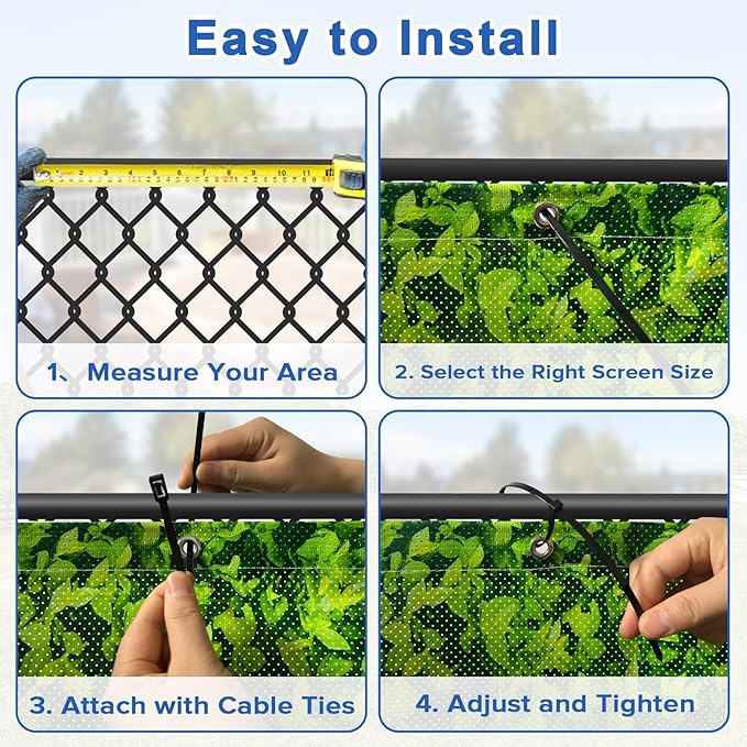UPGRADE 3'x29'Customized PVC Privacy Fence Screen with Green Leaves Print – Outdoor Waterproof Patio Privacy Cover for Yard, Balcony, Garden Fence Decoration