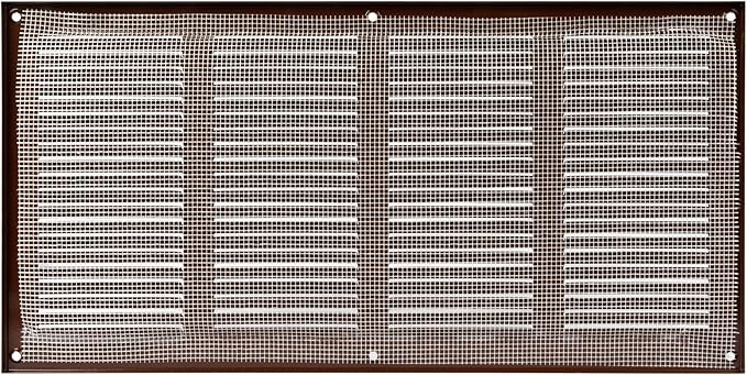 Repa Market Air Vent Cover 16x4 Inch (Outer Dimensions) Brown Galvanized Steel Louvered Grill Cover with Mesh Screen/Wall or Ceiling Vent/HVAC Register for Indoor and Outdoor Ventilation