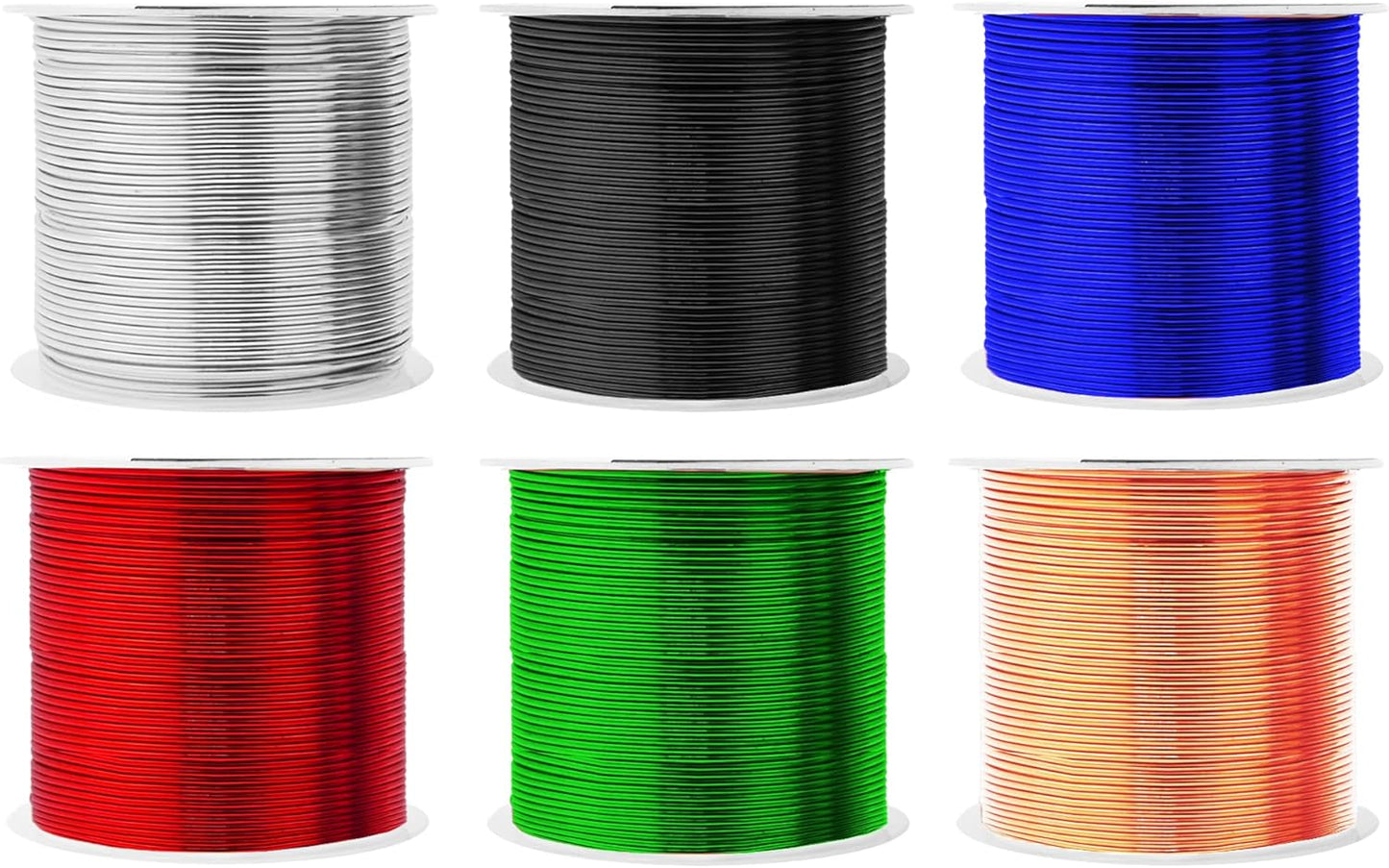 Mandala Crafts 18 Gauge Anodized Aluminum Craft Wire for Jewelry Making - 450 FT Colored Flexible Silver Copper True Blue Black Red Kelly Green Wire - Bendable for Bonsai Armature Crafting Sculpting