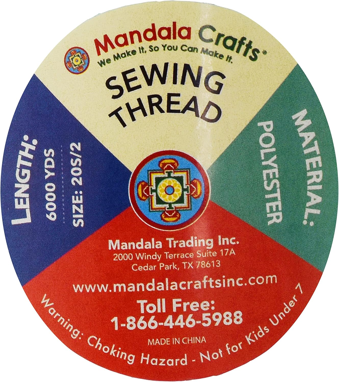 Mandala Crafts 5 Pack of Serger Threads Cones Spools - 20S/2 30000 Yards Polyester Black White Threads for Sergers Machine and Overlock Quilting Sewing Machine