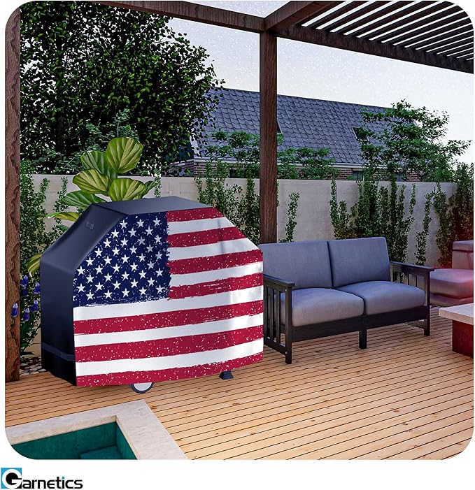 Grill Cover for Outdoor Grill, BBQ Grill Covers for Outside, Grill Cover 55 Inch, BBQ Covers Waterproof Heavy Duty Waterproof,Small to Large Durable and Convenient Universal Grill Covers-US Flag