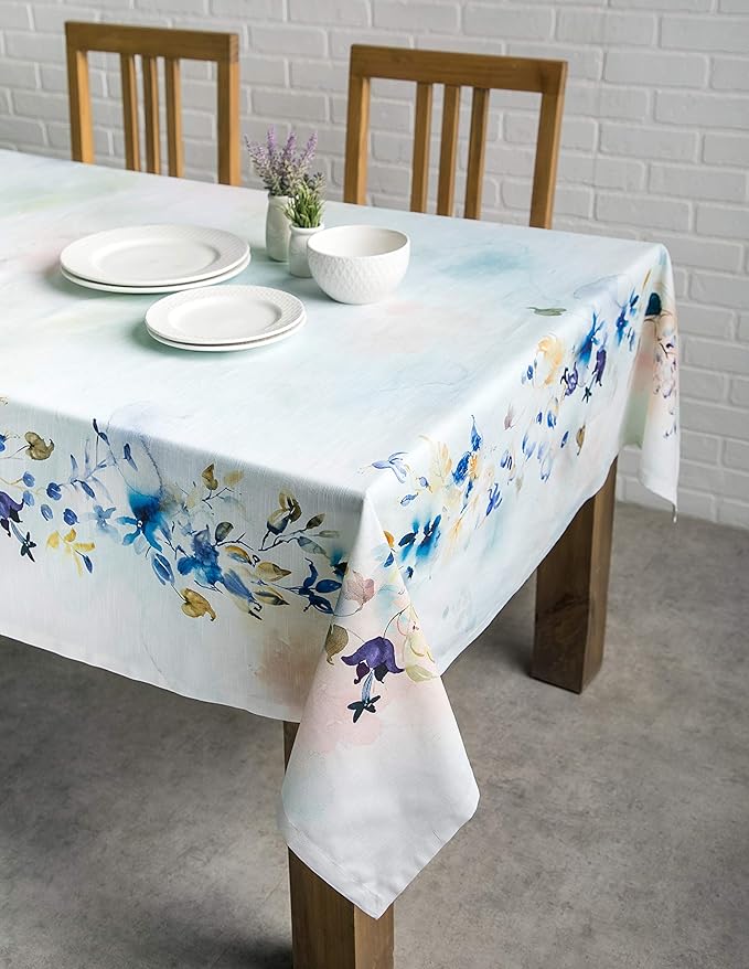 Maison d' Hermine Table Cloth Rectangle Table 100% Cotton 60 x 120 Inches Tablecloth Reusable Decorative for Dining Room, Farmhouse, Home, Party, Festive & Wedding Spring Summer - Lazy Summer Days