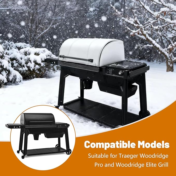 Insulation Blanket Replacement for Traeger Woodridge Pro/Elite Pellet Grill,Thermal Blanket for Smoker for BAC776 Traeger Grill Cover Woodridge Pellet Smoker Blanket Winter Insulation Accessories