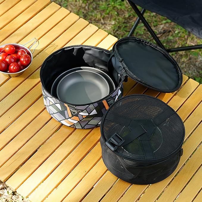 Camping Tableware Bag, Outdoor Hiking Plate Dish Bowl Storage Bag BBQ Dinnerware Organizersfor Picnics Camping Plate Bag