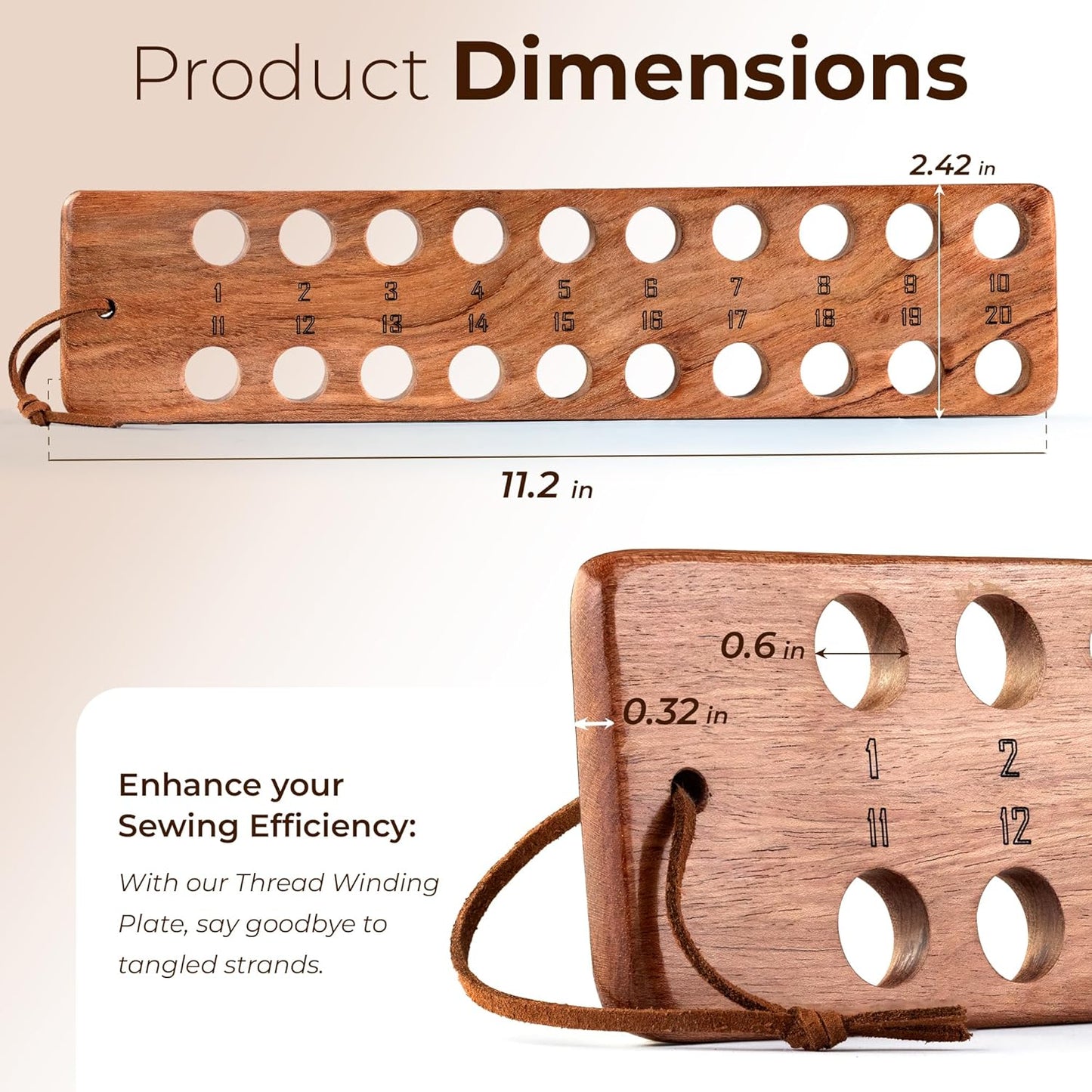 Savina Embroidery Floss Organizer, 20-Hole Cross Stitch Thread Holder Storage Tool, Accessory for Cotton Thread Craft DIY Sewing Storage.