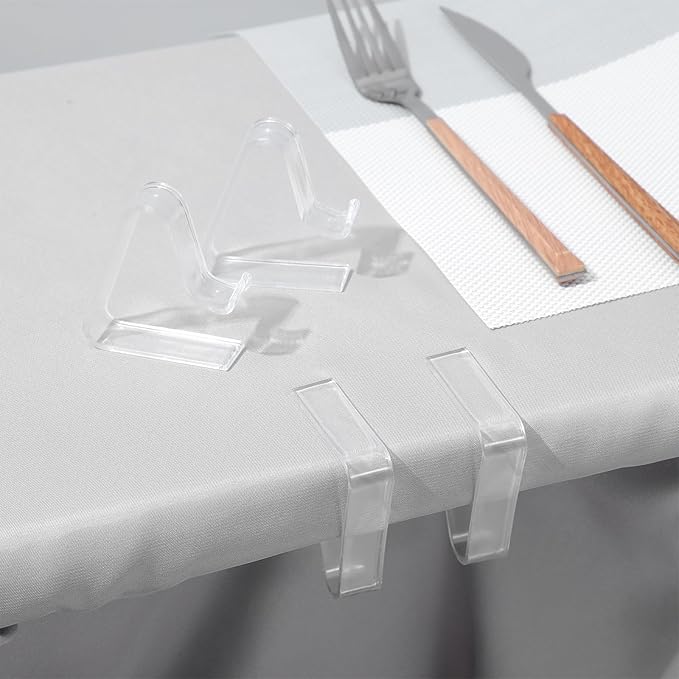 72pcs Large Transparent Tablecloth Clips, PVC Windproof Table Cover Holder Clamps for Indoor Outdoor Picnic, Wedding, Party, Camping