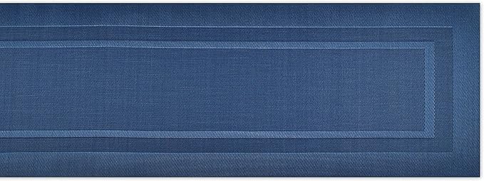 DII PVC Tabletop Collection Woven Indoor/Outdoor, Table Runner, 14x72, Nautical Blue