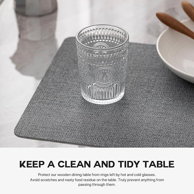 Faux Leather Placemats Set of 8 Vinyl Washable Wipeable Table Mats for Kitchen Dining Table Heat Resistant Waterproof Modern Indoor/Outdoor Placemats Non-Slip Easy Clean Place Mats (Stargaze)