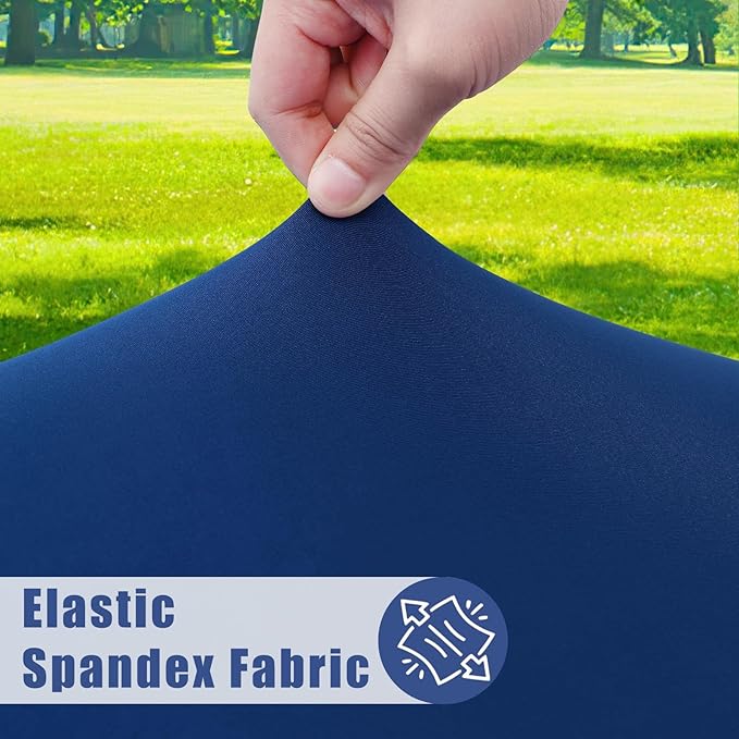 Spandex 5 Foot Rectangle Table Cloth 6 Pack, Elastic Fitted Tablecloths for Picnic, Stretch Washable Patio Table Cover for Outdoor, Camping, Banquet and Parties (Navy, 30"x60")