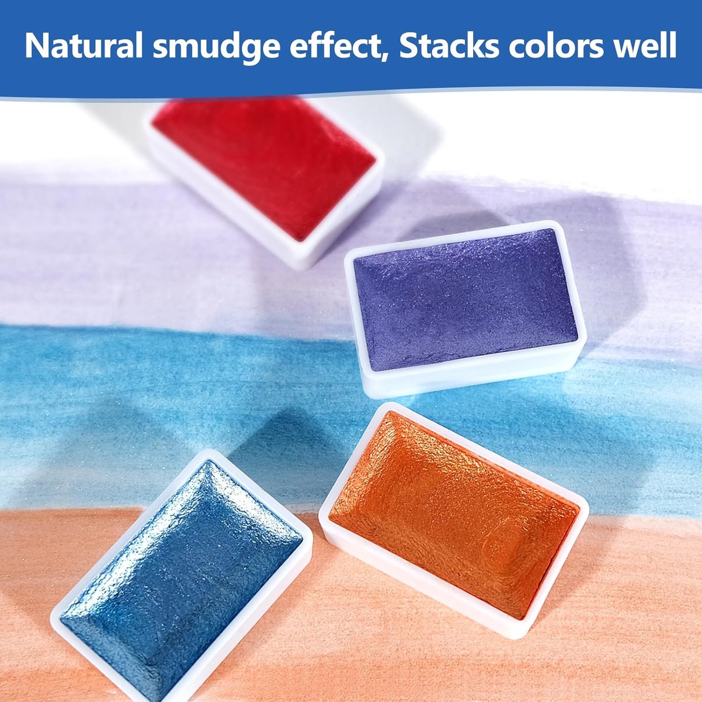 3ml Glitter Watercolor Paint Set with Paper, 24 Colors Shimmer Metallic Watercolour Painting Sets, Solid Pearl Water Color Paints for Adult, Kids, DunHuang Style (DunHuang 24Colors-L)