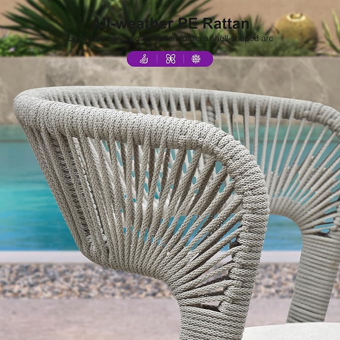 PURPLE LEAF 11 Pieces Outdoor Dining Set Patio Dining Furniture Aluminum Wicker Rattan Outdoor Dining Table and Chairs for Lawn Garden Backyard Champagne
