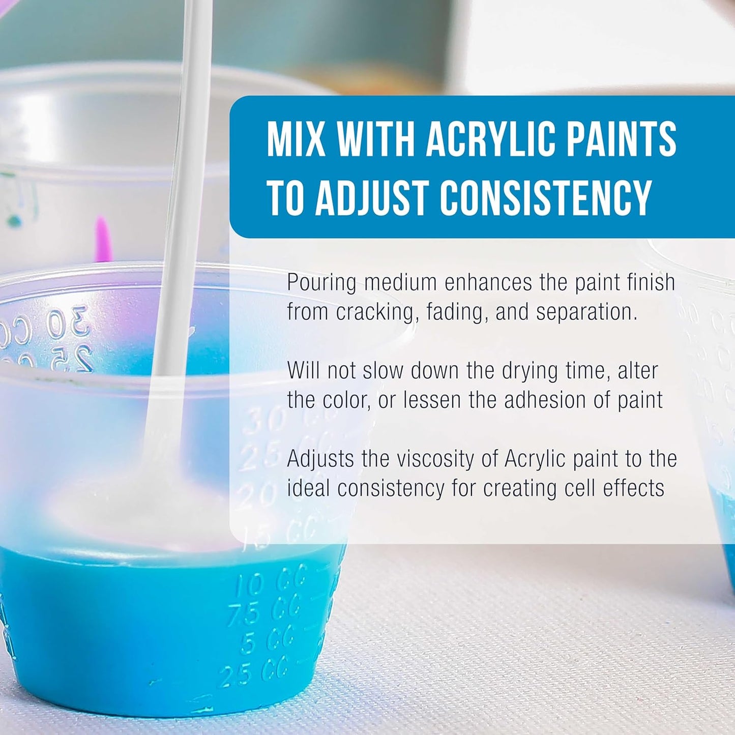 U.S. Art Supply Professional Gloss Pouring Medium 16oz (Pint) - Improves Paint Flow & Cell Effects Creator, Viscosity Adjuster for Art Acrylic Painting