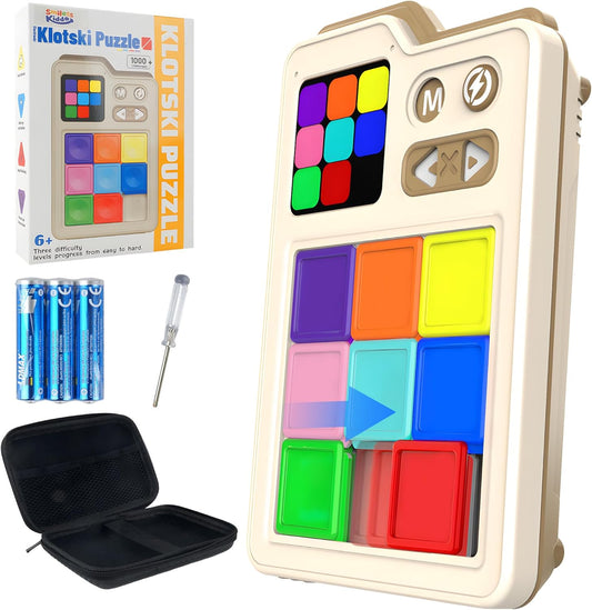 SMILESSKIDDO Super Slide Puzzle Games, Original 1000+ Challenges & 3 Modes, Brain Teaser Puzzle, Super Electronic Sliding Puzzles Toy Gifts for Kids & Adults, Fun Unblocking Logic Game