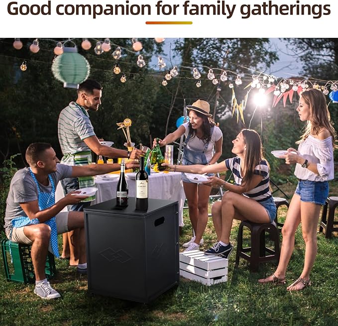 Propane Tank Cover Table with Storage Sides, Dual Function Table and Cover for Patio or Garden,for Gas Fire Pits, Fits 20-Pound Tanks