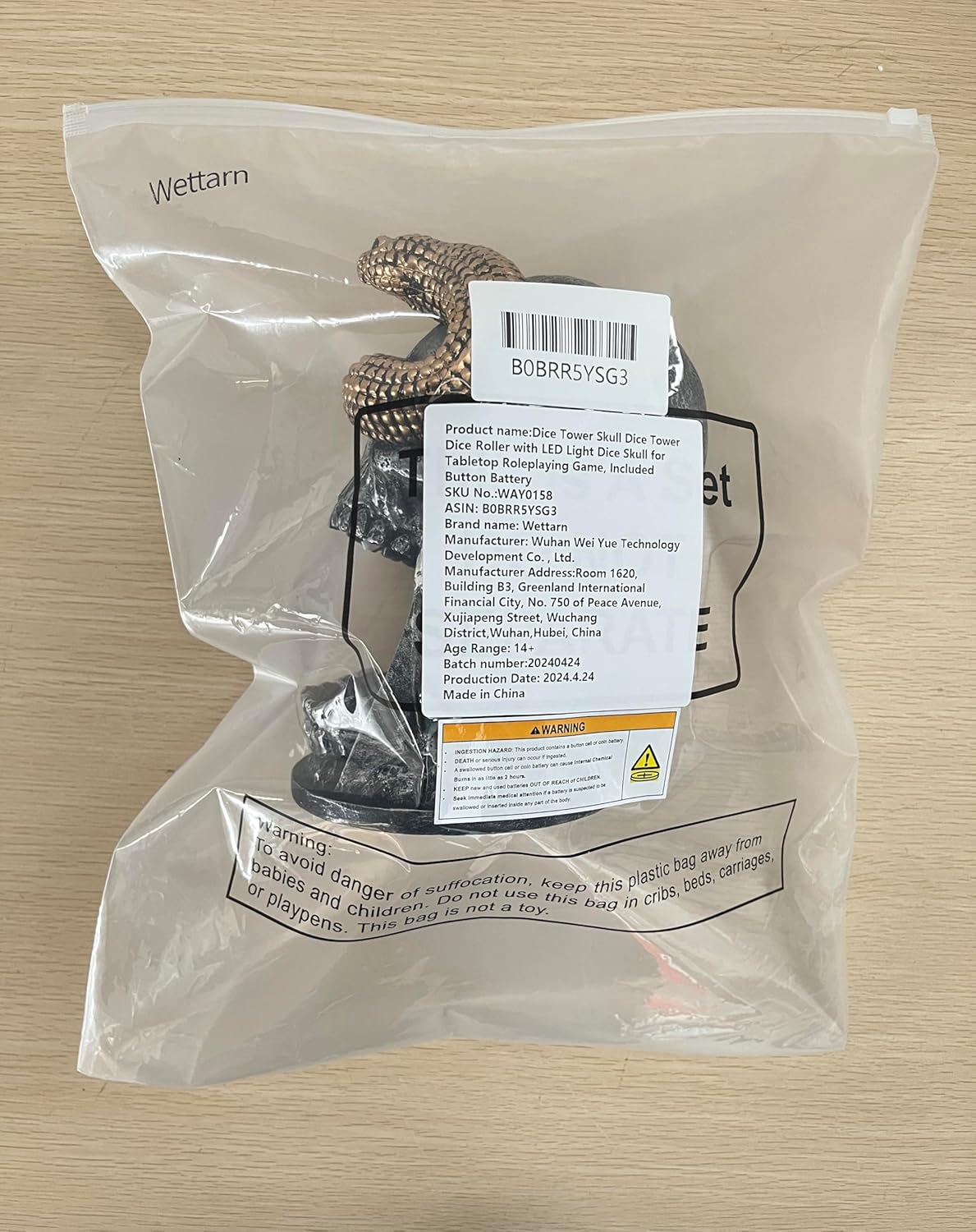 Dice Tower Skull Dice Tower Dice Roller with LED Light Dice Skull for Tabletop Roleplaying Game, Included Button Battery