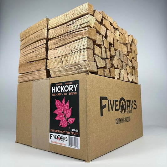 Pizza Oven Wood for Wood Fire Pizza Oven, Mini Hickory Firewood. 5 Inch Hickory Wood (1,000 Cubic Inches) ~5" Kiln Dried Firewood for Ooni Pizza Ovens, Gozney, Bertello Pizza Oven