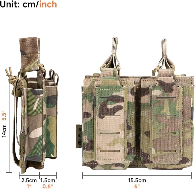EXCELLENT ELITE SPANKER Tactical Open-Top Single/Double/Triple Molle Mag Pouch for Pistol Mag Pouch Tactical Bag Accessories Holder