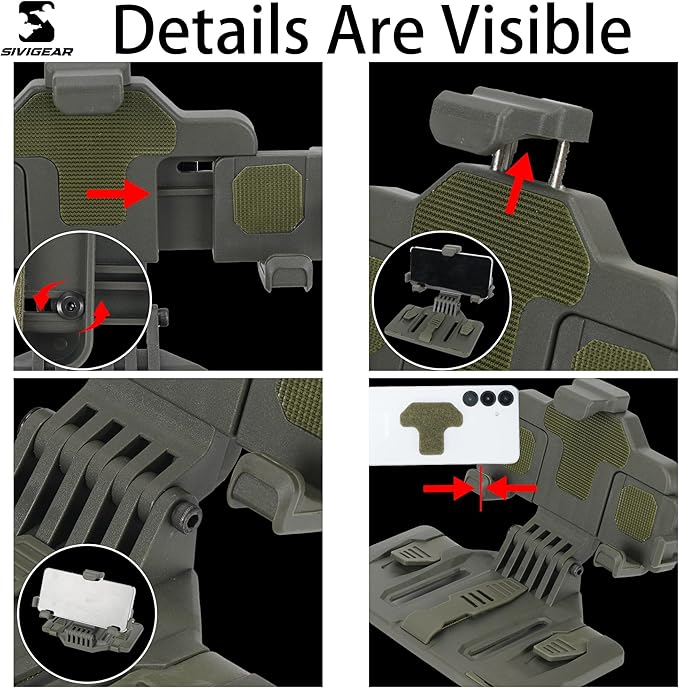 Tactical Phone Holder Available in Full Size Plate Carrier Phone Mount Adjust Nylon Molle Phones Holder for Tactical,Car,Office (Ranger Green)