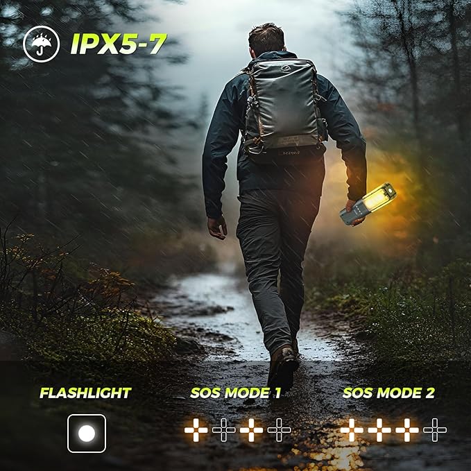 Telescopic Camping Lights with Remote Control,14000 mAh Rechargeable,6000LM Led Lanterns with Memory Function, Dimmable Magnetic Job Work Light,Tent Lamp,Portable Power Supply IPX5 (Space Gray)