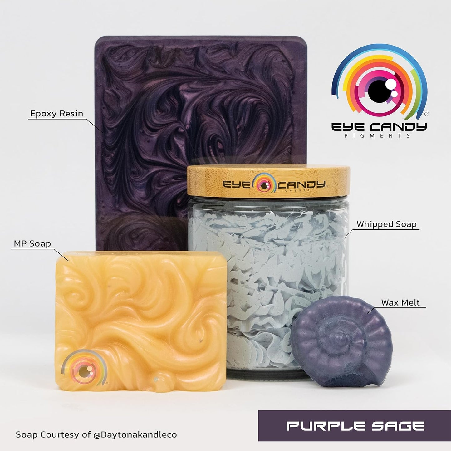 Eye Candy Pigments Premium Purple Mica Powder - Purple Sage (25gr) - for Epoxy, Resin, Soap, Paint, Woodworking, Acrylic Pouring, Bath Bombs, Fishing Lures - DIY Arts and Crafts Additive