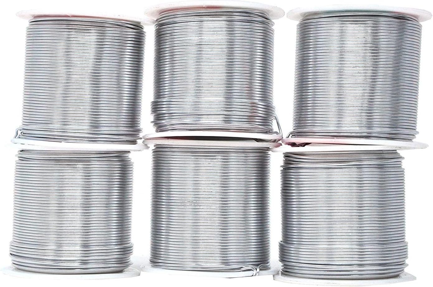 Mandala Crafts 18 Gauge Anodized Aluminum Craft Wire for Jewelry Making - 450 FT Colored Flexible Silver Combo Wire - Bendable for Bonsai Armature Crafting Sculpting