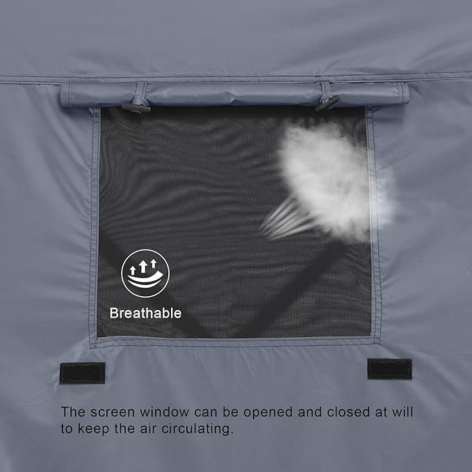 MASTERCANOPY Wind Screen Side Panel with Window for 10x10 Escape Screen Shelter Canopy Tent - Weatherproof, UV Resistant Sun Shade Attachment Accessory (Coffee Brown, 1 Pack)