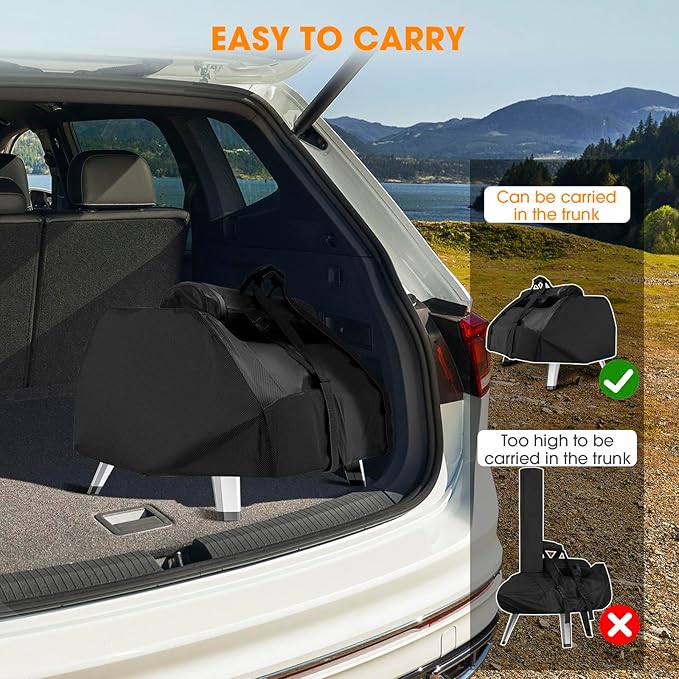 Carry Cover for Ooni Karu 16 and Karu 2 Pro Pizza Oven, Waterproof Pizza Oven Cover with Chimney Bag for Outdoor, Heavy Duty Portable Outside Dust Pizza Oven Accessories with Adjustable Buckle Straps