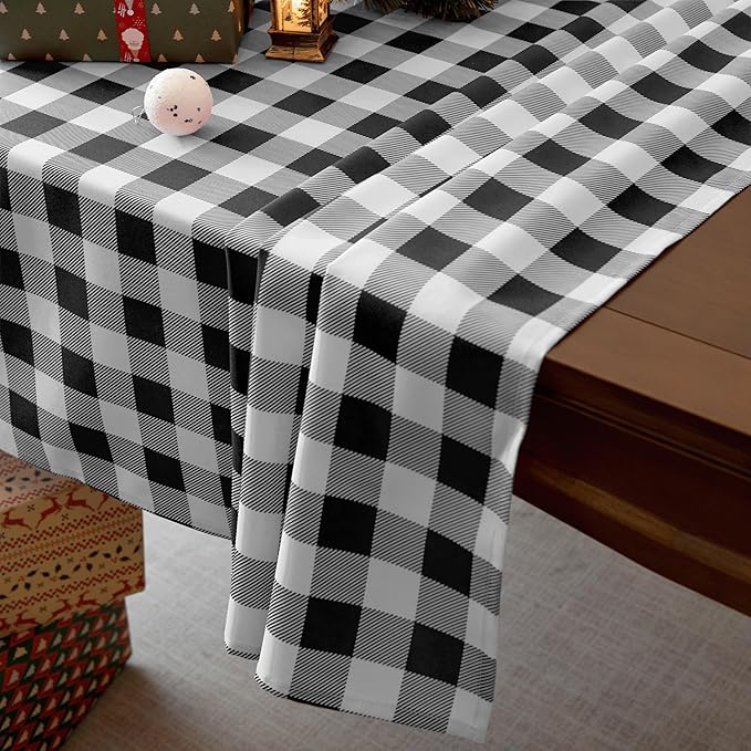Waterproof Plaid Tablecloth Fabric - Square 58x58 Inch Classic Gingham Checker Table Cloth for Indoor/Outdoor Use - Buffalo Table Cover for Picnics, BBQs, and Parties