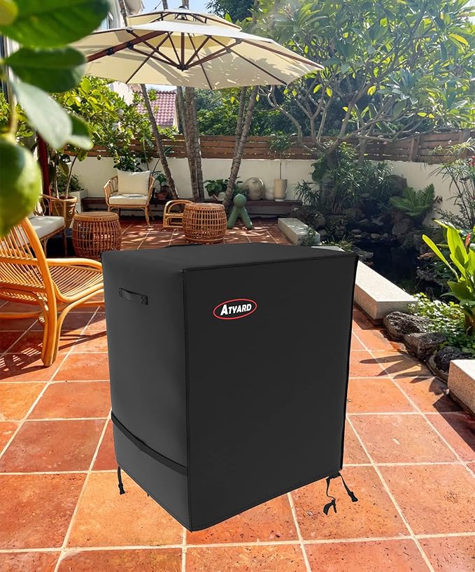 ATYARD 30-inch Outdoor Cover for Keter Unity (Small) Portable Table - UV Resistant, Breathable, All Weather (30" L x 24" W x 32" H)Black