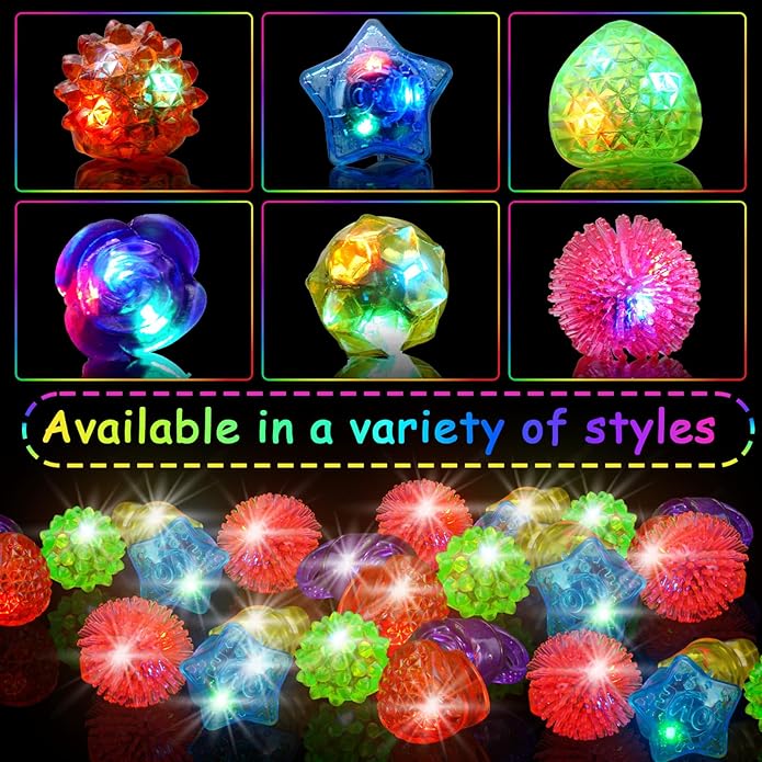 Valentines Day 200 Pcs Light Up Rings, New Year Glow In The Dark Party Supplies, 6 Style Flashing Glow In The Dark Rings for Adults & Kids, LED Ring for Birthday Party Favors, Concert, Raves, Halloween, Christmas