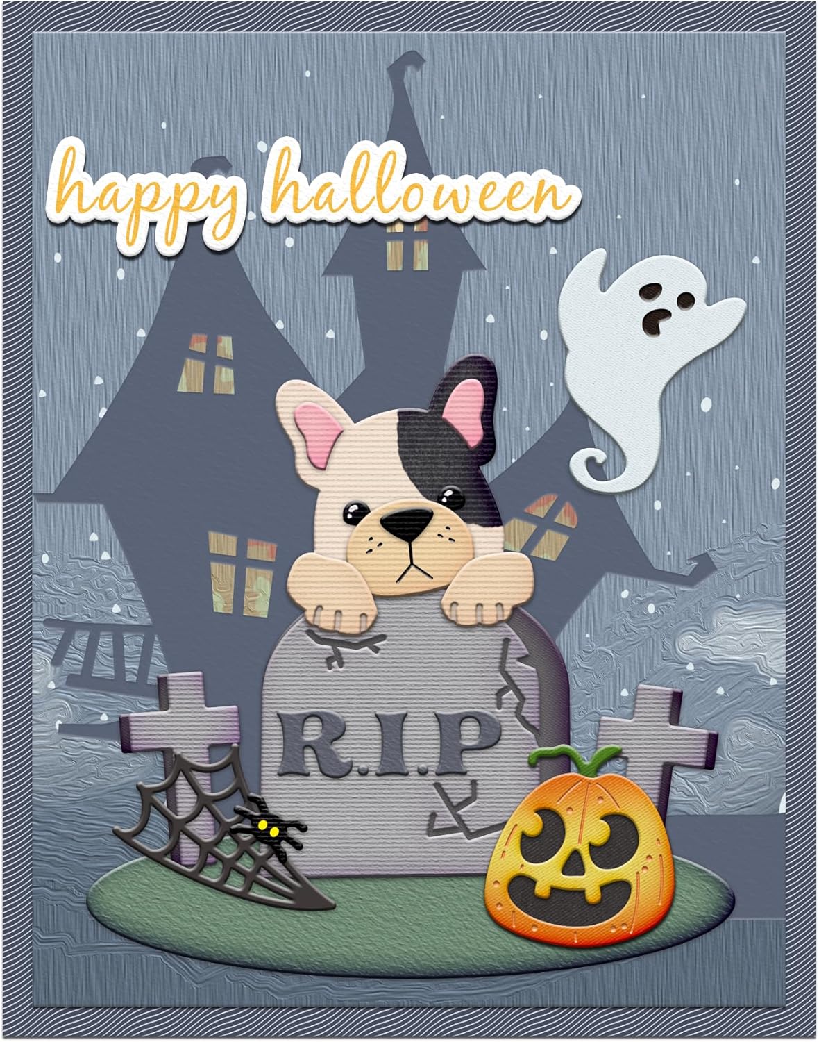 Halloween Clear Silicone stampReusable Stamp with Pumpkins, Skulls, Bats, Santa Claus, and Holiday Designs. Used for Making Cards, scrapbooks, and DIY templates (Halloween Puppy)