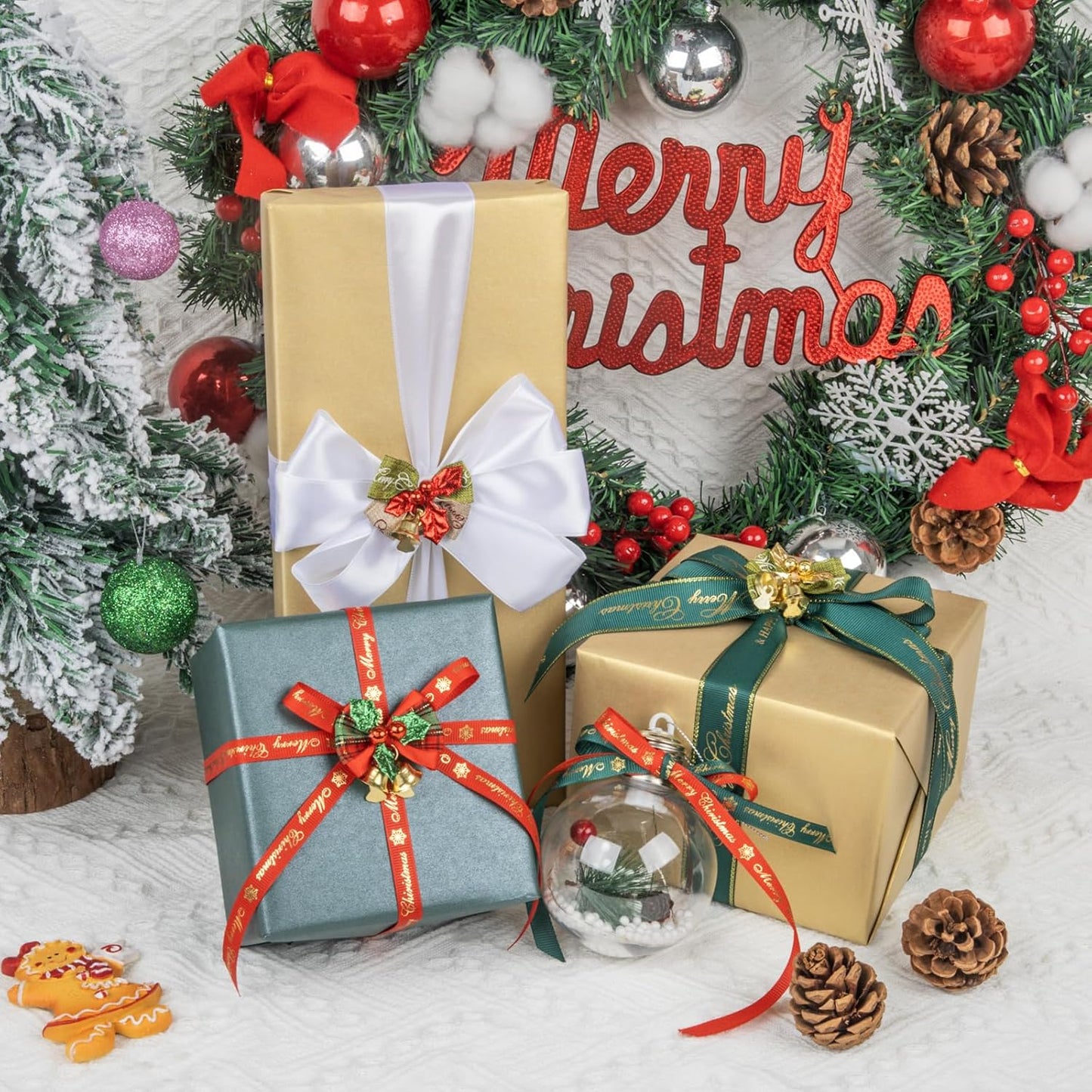 NESCCI Gold Matte Wrapping Paper,Solid Color Pearly-Lustre Paper,Gift Wrapping Paper,Perfect for Wedding,Valentine's Day,Birthday, Christmas,Baby Shower,DIY Bouquet (17 Inches X 32.8 Feet)