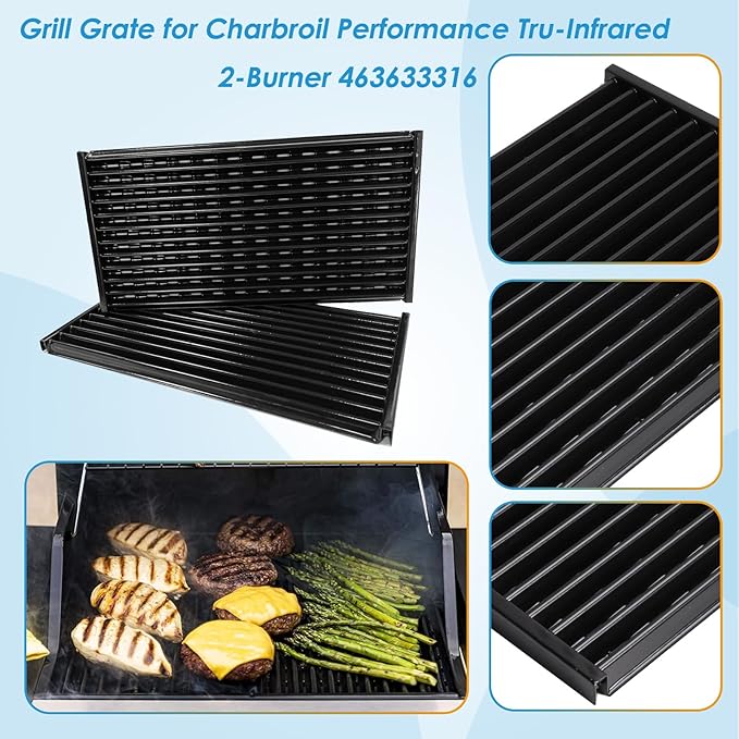 17" Grill Grate for Charbroil Performance TRU-Infrared/Amplifire 2 Burner 463633316 463655621 463655021 463672016 463672216 G327-1100-W1 G460-0500-W1 for Charbroil Grill Replacement Parts