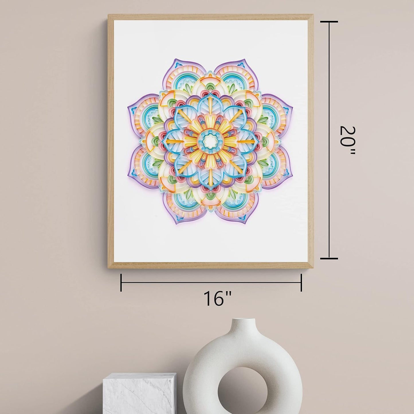 Uniquilling Quilling Paper Quilling Kit for Adults Beginner, 16 * 20-inch Purple Mandala, Exquisite DIY Paper Filigree Painting Kits Quilling Tools, Home Room Wall Art Decor Best Gifts(Basic)