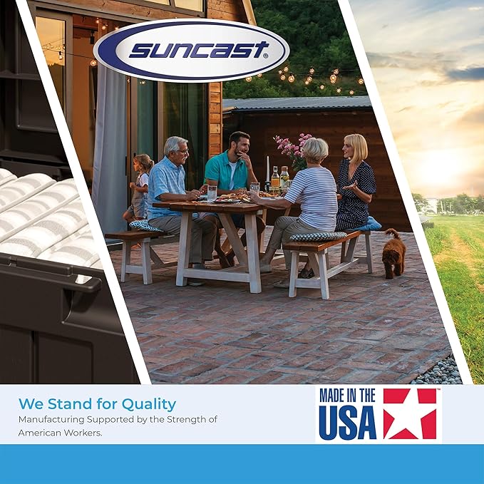 Suncast 3 Pack 33 Gallon Durable Plastic Hideaway Outdoor Garbage Can with Secure Lid & Wicker Design for Home Backyards, Decks, or Patios, Java Brown