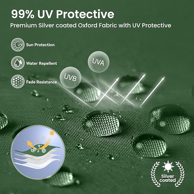 PHI VILLA 10x10ft 1-Person Setup Pop Up Canopy Tent Instant Portable Shelter w/ 1-Button Push, Case, 4 Weight Bags - Green