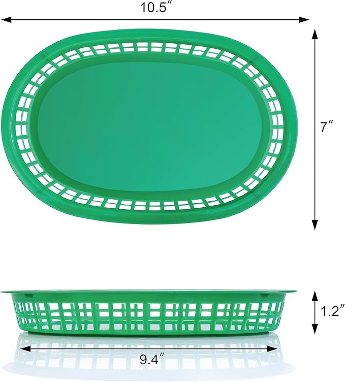 New Star Foodservice 44034 Fast Food Baskets, 10.5 x 7 Inch, Set of 36, Green