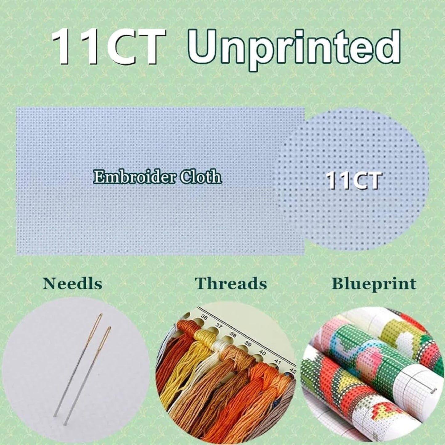 DMCXART Counted Cross Stitch Kits for Adults Needlepoint Kits Unprinted Cross Stitching Embroidery Kit 11CT Cross Stitch Supplies-Jesus Shepherd 18x18 inch