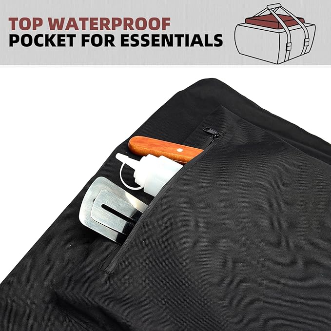 Waterproof Carry Cover for Blackstone (Leggero) Pizza Oven 2238 2379 5967, Tabletop Pizza Oven Accessories, Windproof with Bottom Drawstrings, UV Resistant with Heavy-Duty 600D PVC Fabric (Cover Only)