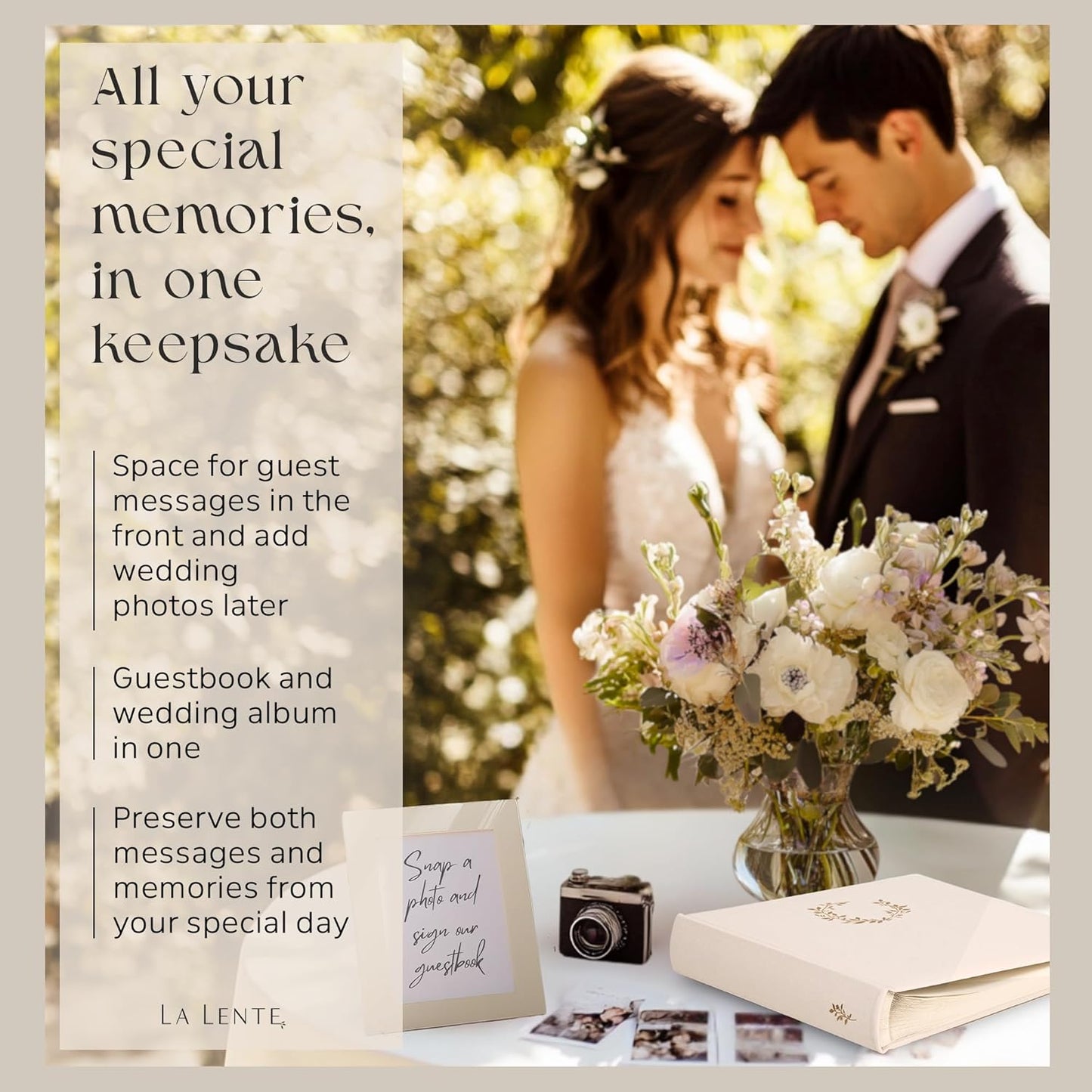 Premium Scrapbook Album – Photo Album with Writing Space – 100 Pages for Multiple Sizes 4x6, 5x7, 6x8, 8x10 – Holds 500 Photos – Wedding, Baby, Travel & Family Memories