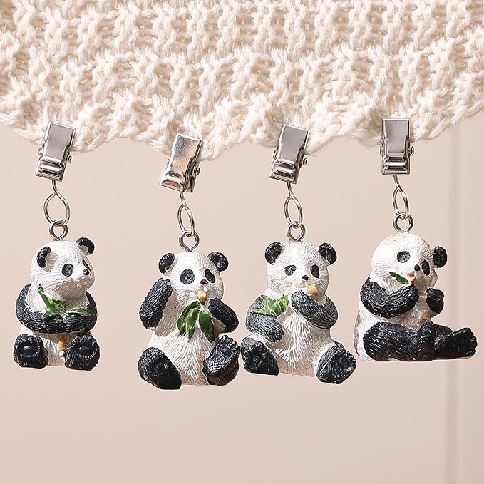 TwoFish Home Set of 4 Panda Resin Tablecloth Weights Clips Panda Handicraft Tablecloth Clamps Pack of 4