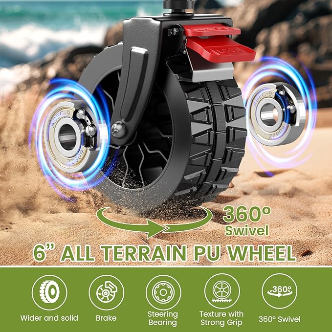 Collapsible Wagon Cart, 150L Heavy Duty Foldable Beach Wagon with Wider Wheels & Auto-Rebound Handle, Utility Grocery Shopping Cart for Garden, Shopping, Camping, Sports, Pink