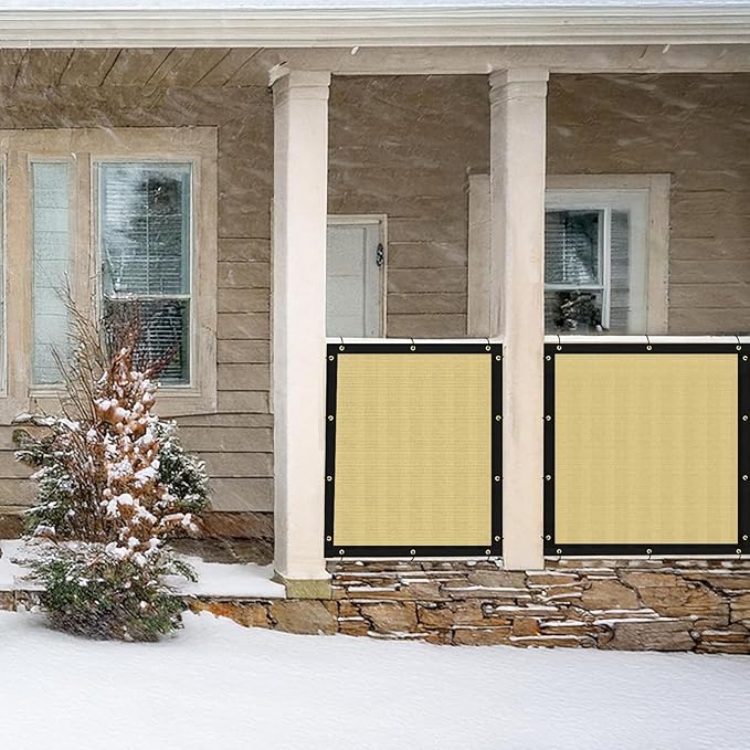 UPGRADE 6' x 50' Privacy Screen Fence Commercial Shade Cover with Heavy Duty Grommets for Visibility Blockage & Home Protection-Sand, Customizable