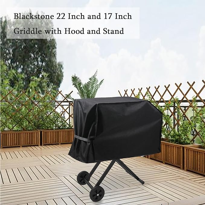 Griddle Cover for Blackstone 22 in Griddle with Hood and Stand, for Blackstone Adventure Ready 17 and 22'' 1891 1935 1939 1967 2020 2341 2350, Heavy Duty Waterproof and UV Resistant